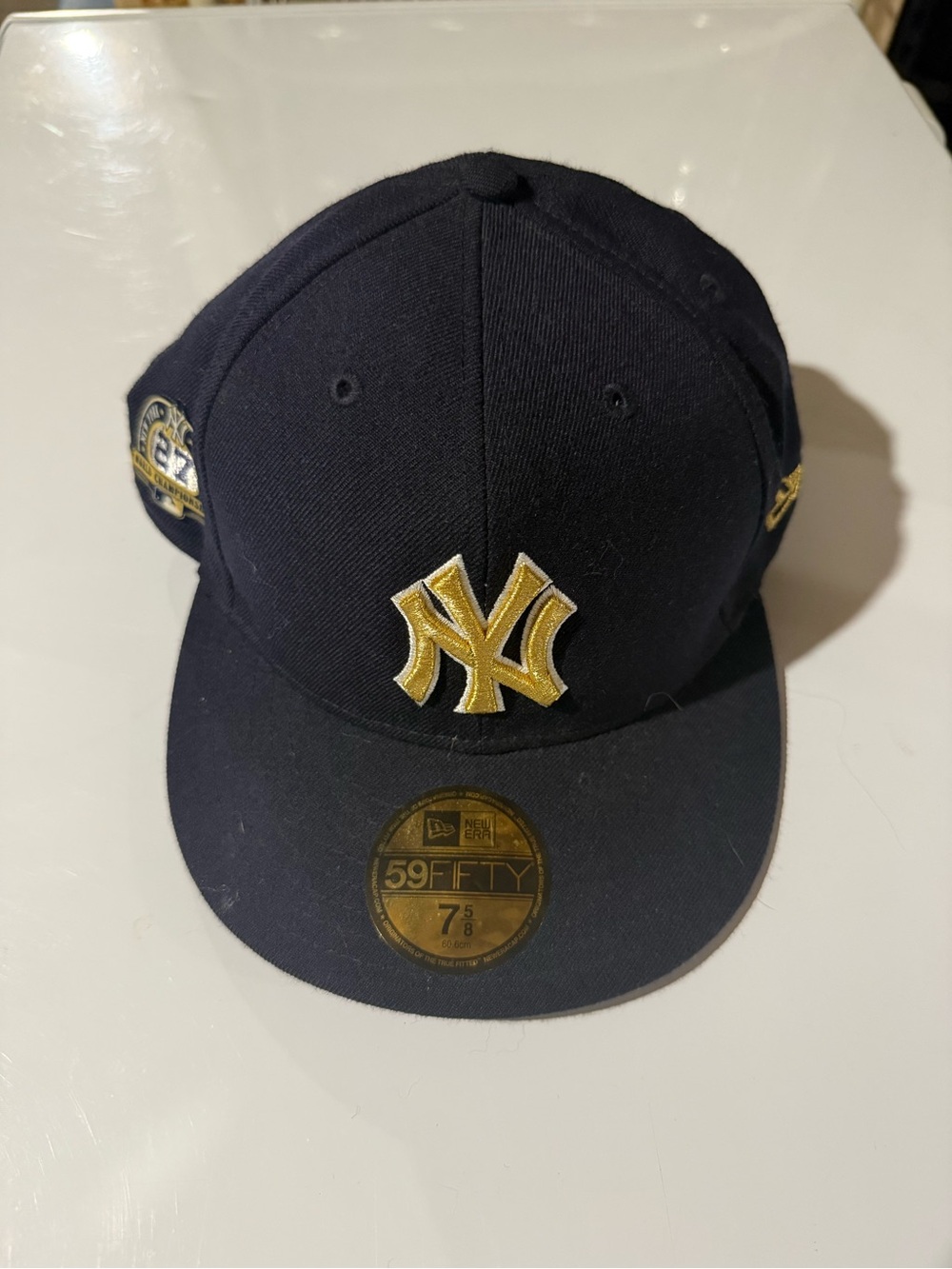 New Era Navy & Gold New York Yankees World Championships Patch Hat
